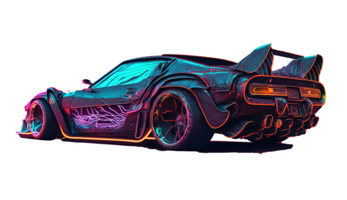 realistic-modified-sports-neon-car-for-free-ai-generative-free-png